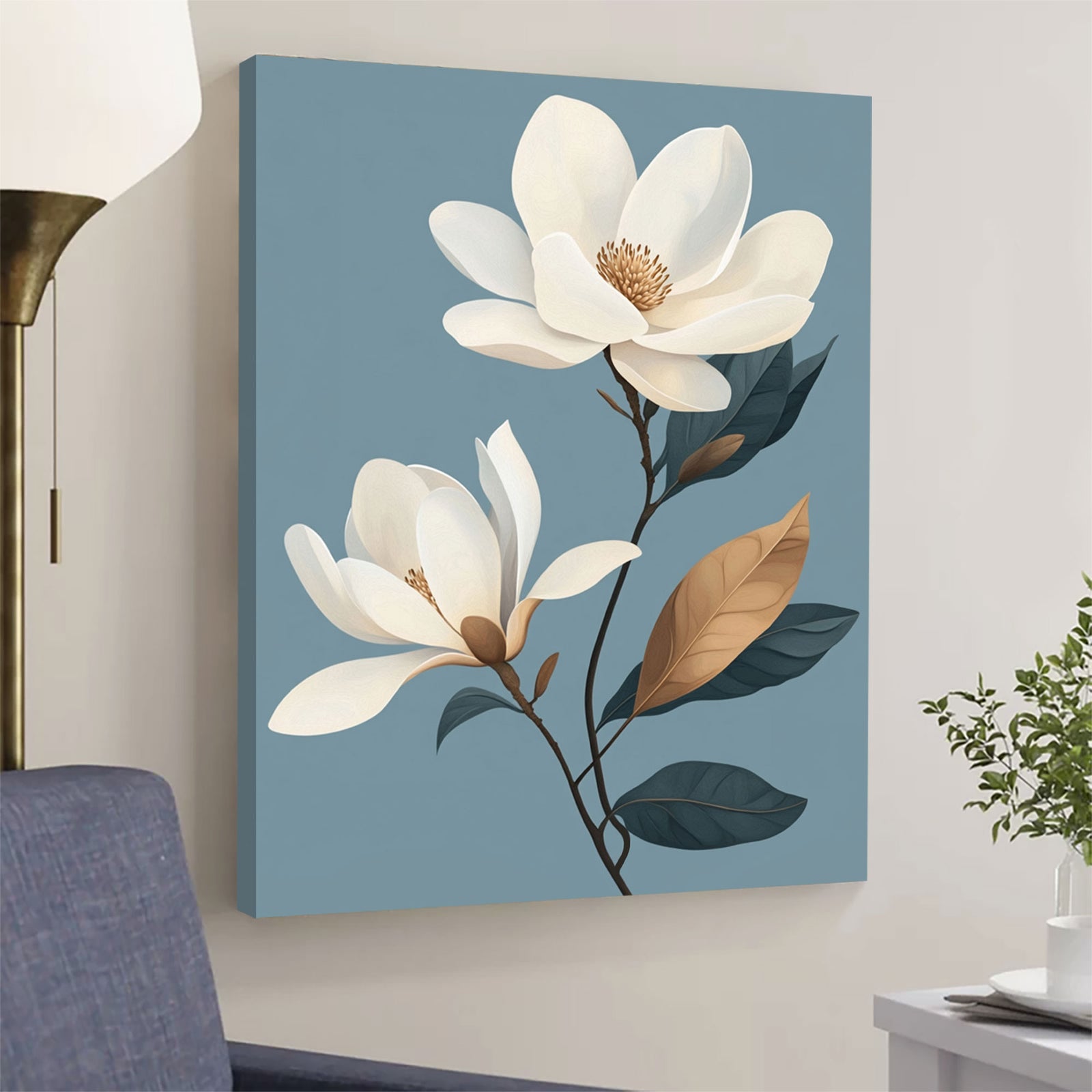 Ivory Magnolia Modern Wall Artwork