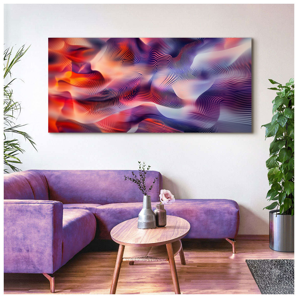 Fluid Dynamics Contemporary Abstract Canvas Wall Art for Living Room