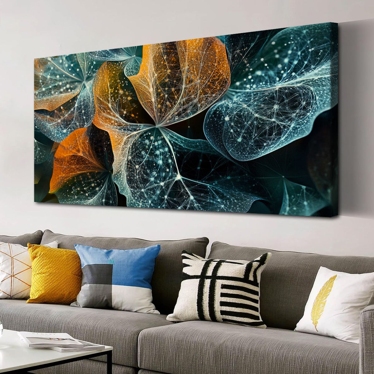 Luminous Leaves Landscape Abstract Canvas Wall Art for Living Room