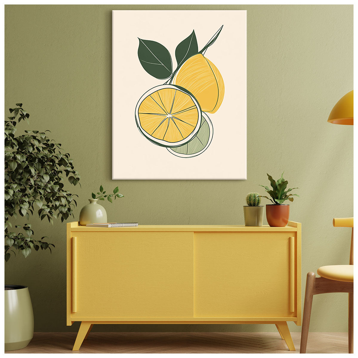 Lemon And Lime Harmony Abstract Wall Art