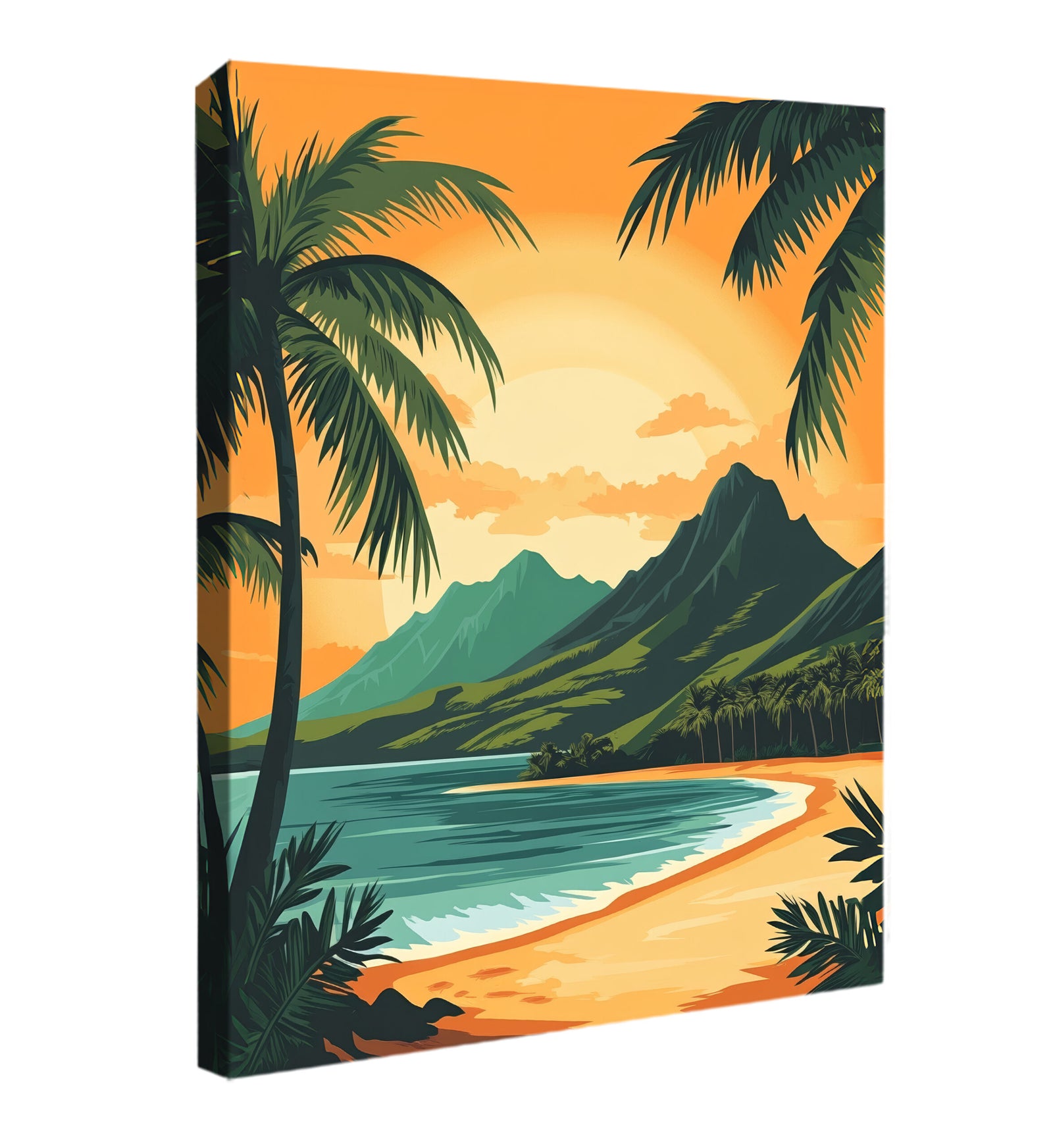 Hawaiian Sunset Modern Wall Artwork