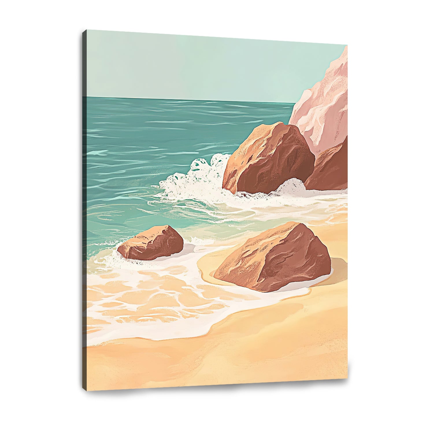 Coastal Breeze Abstract Landscape Canvas Print for Living Room