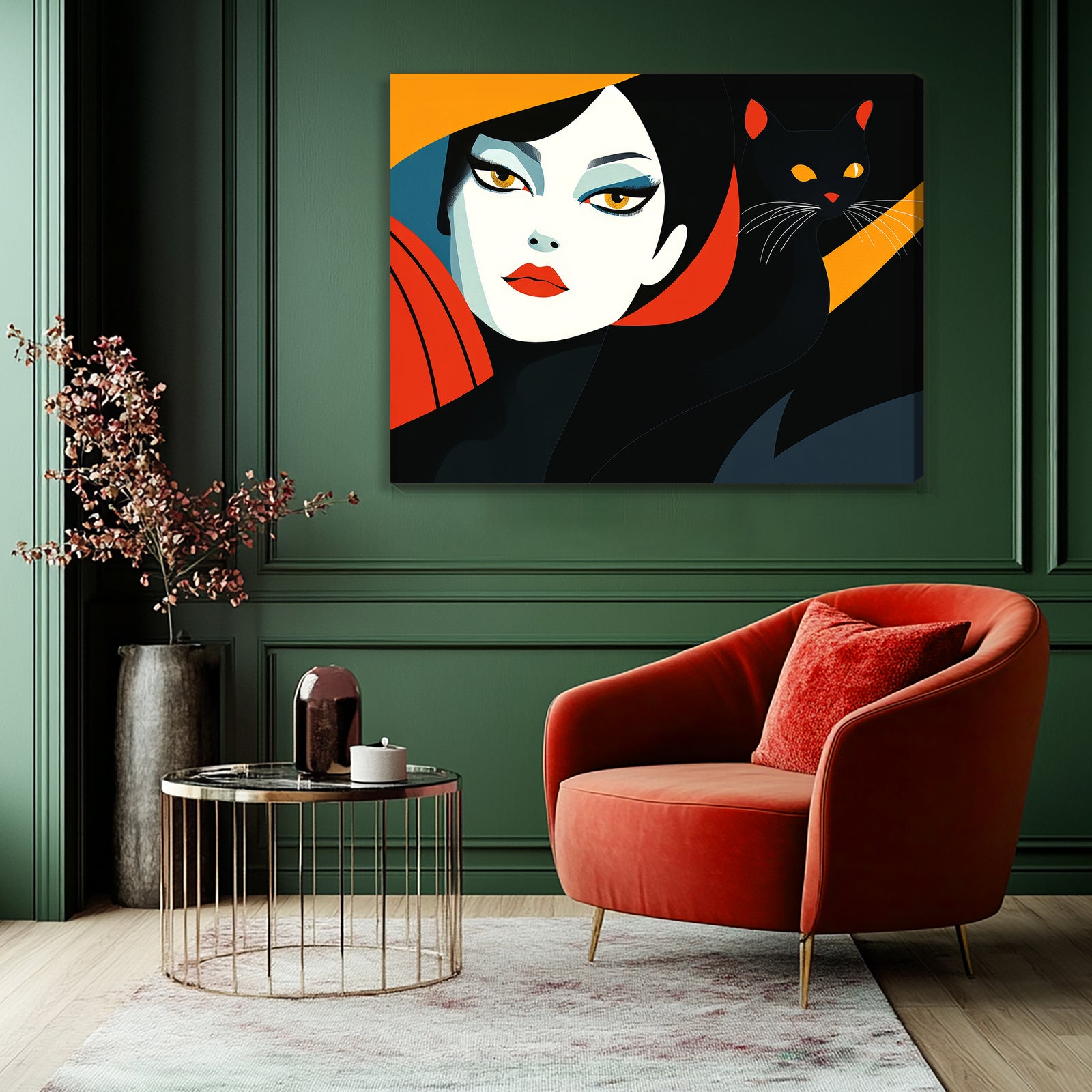 Modern Cat Woman Abstract Wall Art For Your Space