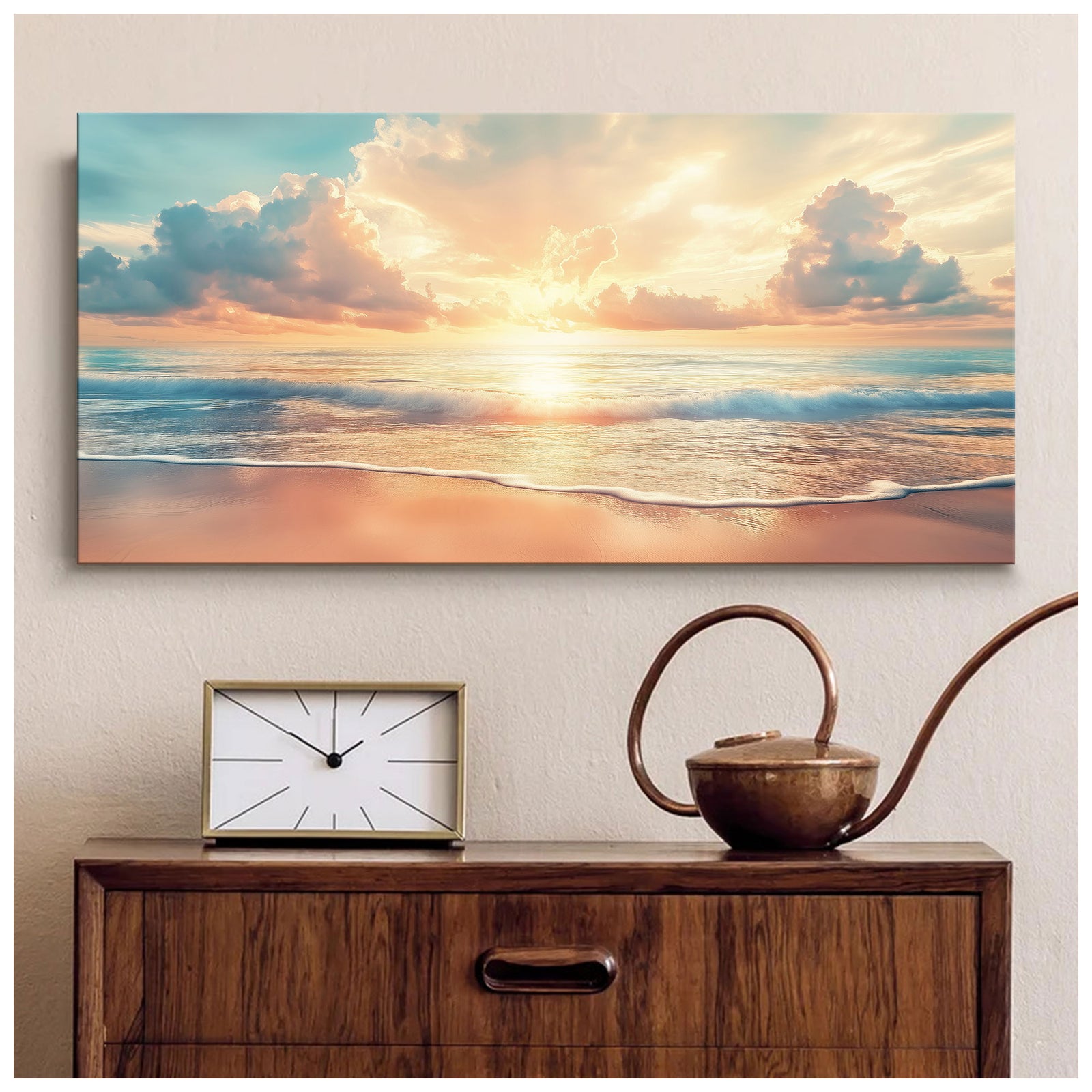 Peaceful Horizon Glow Beach Wall Art