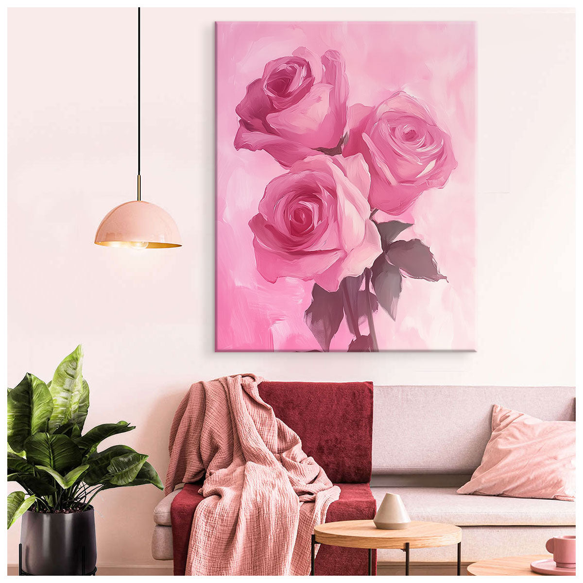 Roses Painting Canvas Fine Arts Print