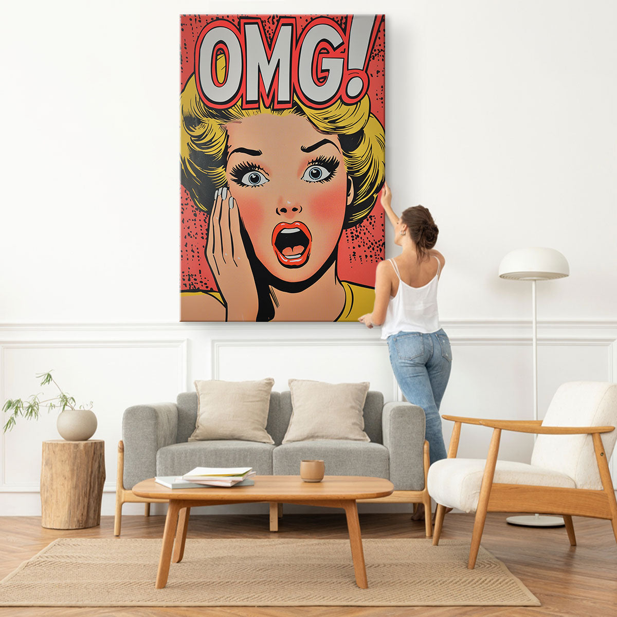 Pop Art Woman Wall Art Comic Style Portrait