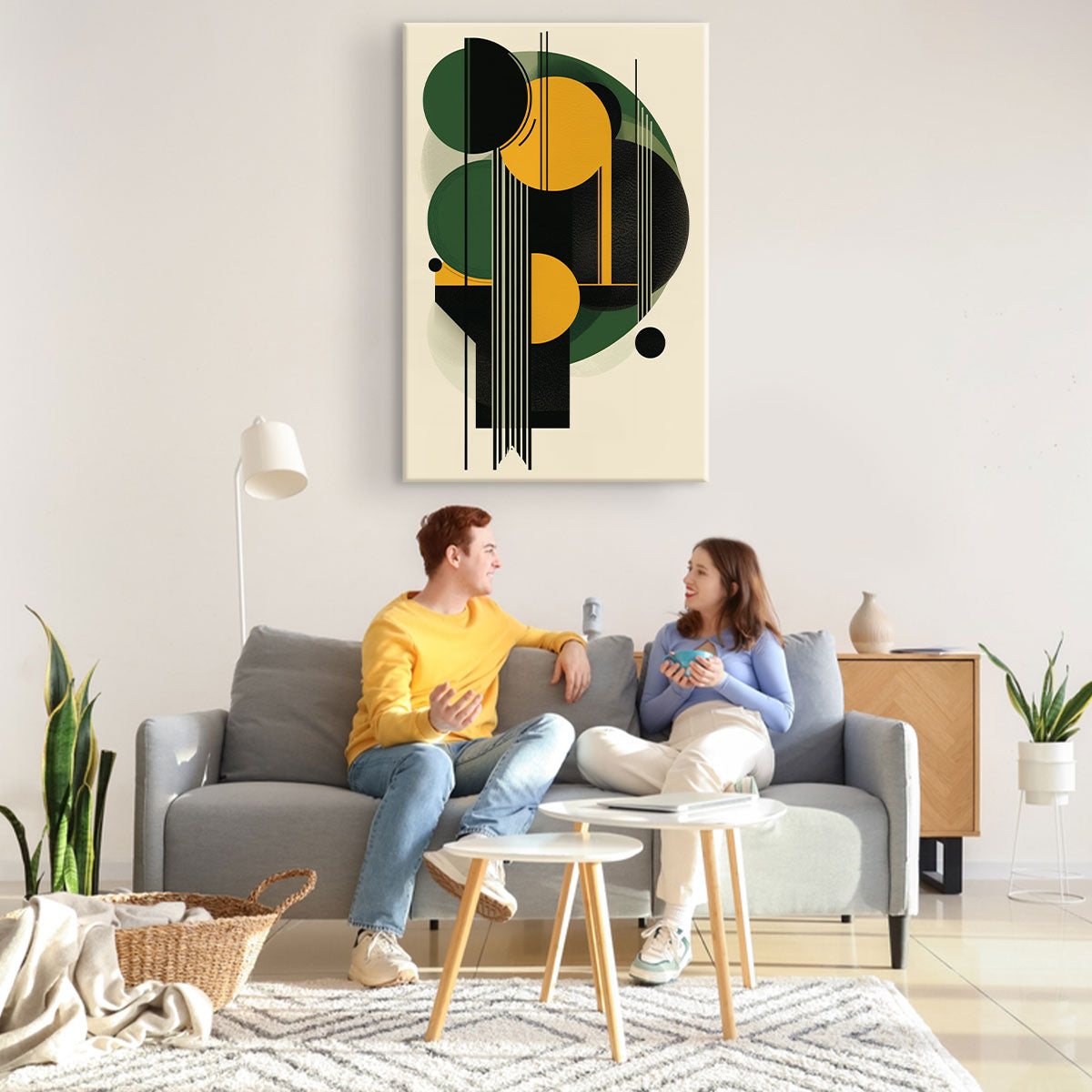 Geometric Art Deco Canvas Earthy Colors