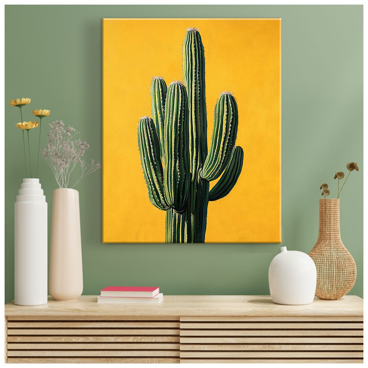 Saguaro Cactus Painting Canvas Portrait