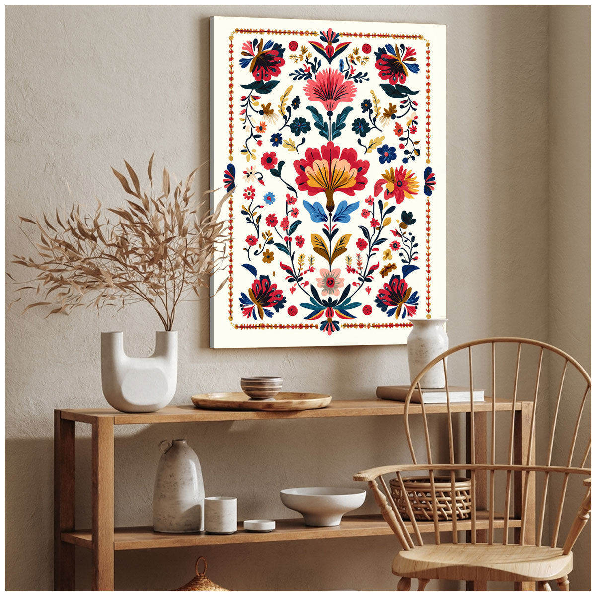 Vibrant Floral Pattern Boho Wall Decor