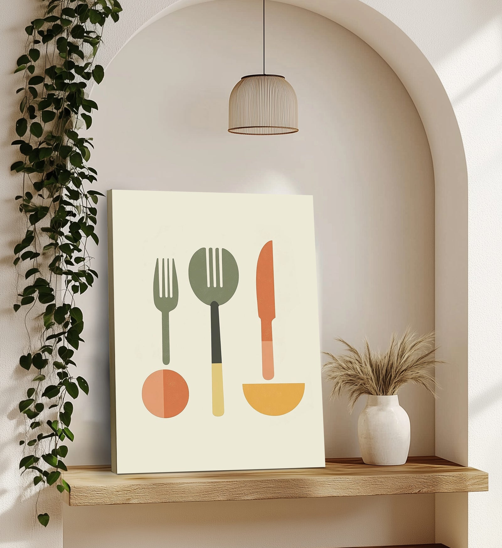 Minimalist Kitchen Essentials Canvas Wall Art