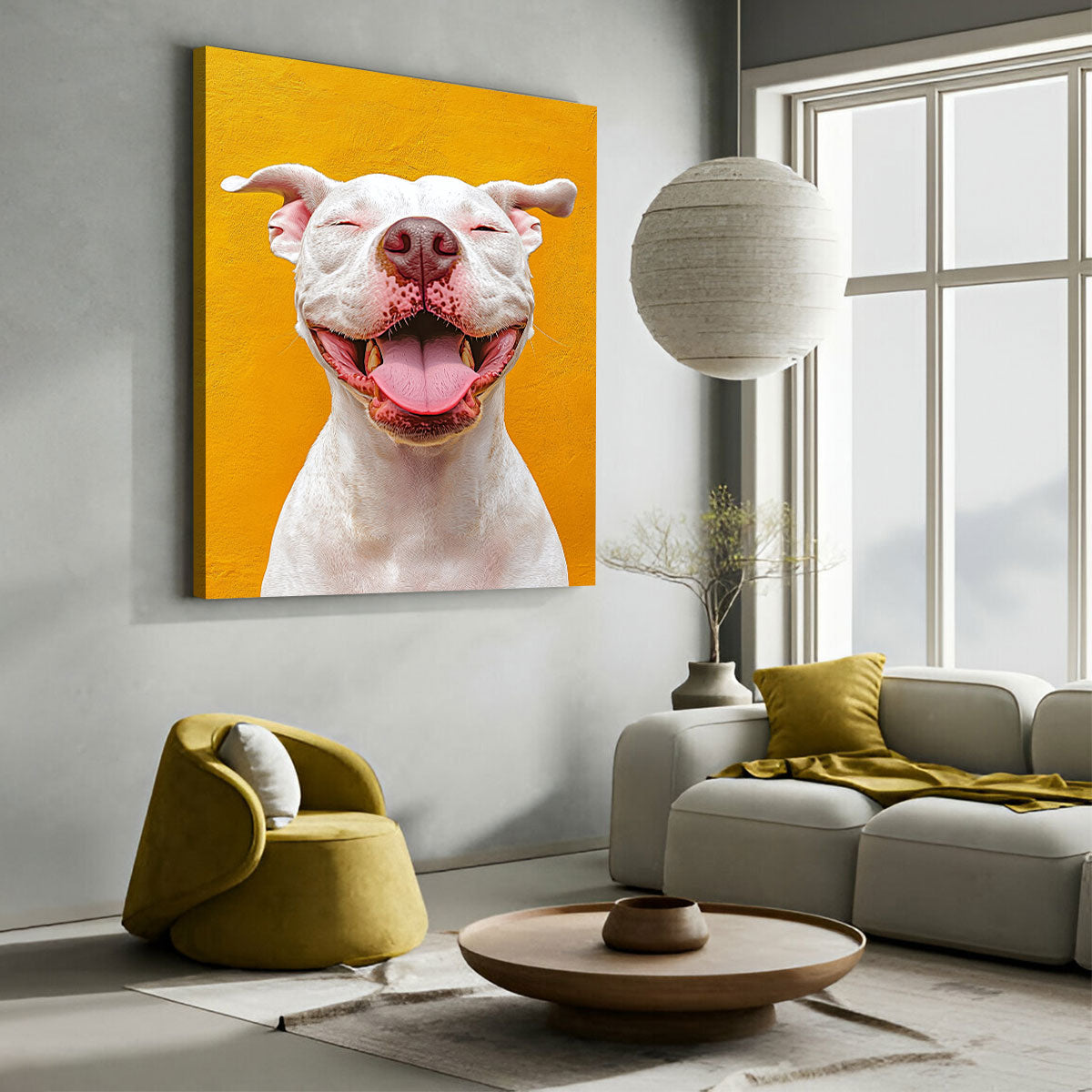 Golden Pit Bull Modern Wall Artwork
