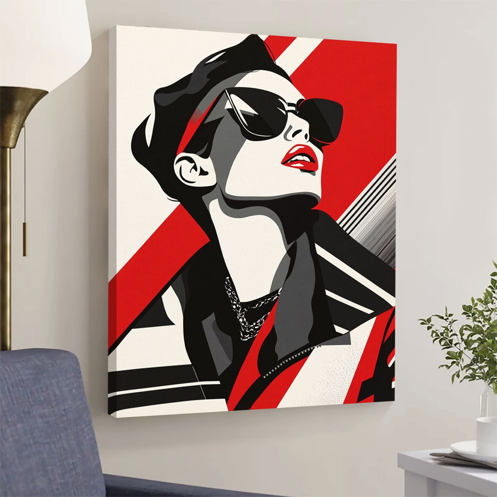 Bold Fashion Model – Modern Vector Art Canvas Print