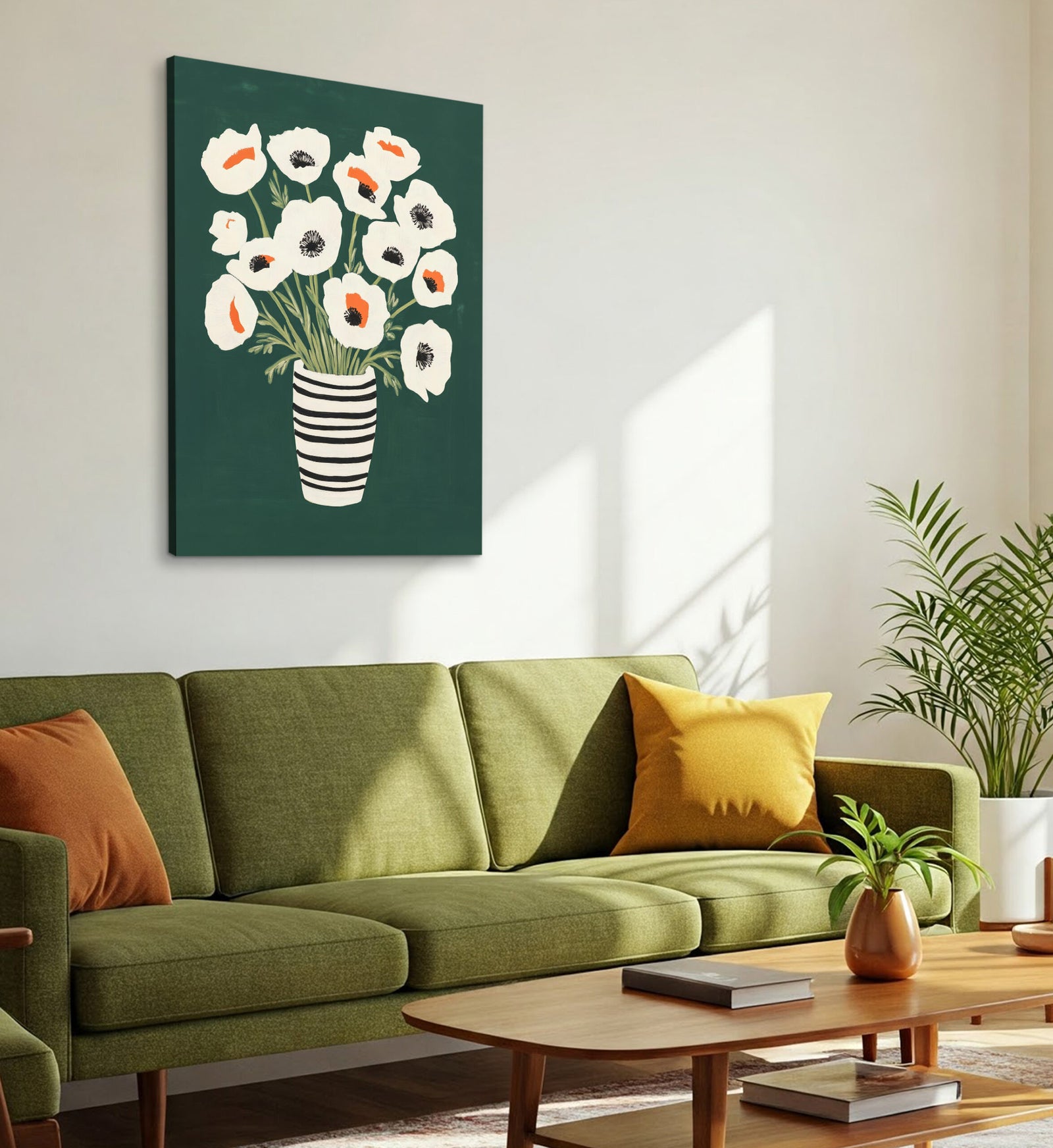 Poppies Bouquet Modern Wall Artwork!