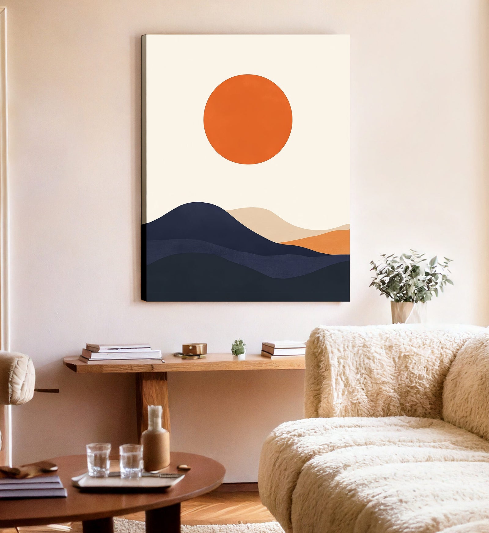 Golden Hour Minimalist Acrylic Art Wall