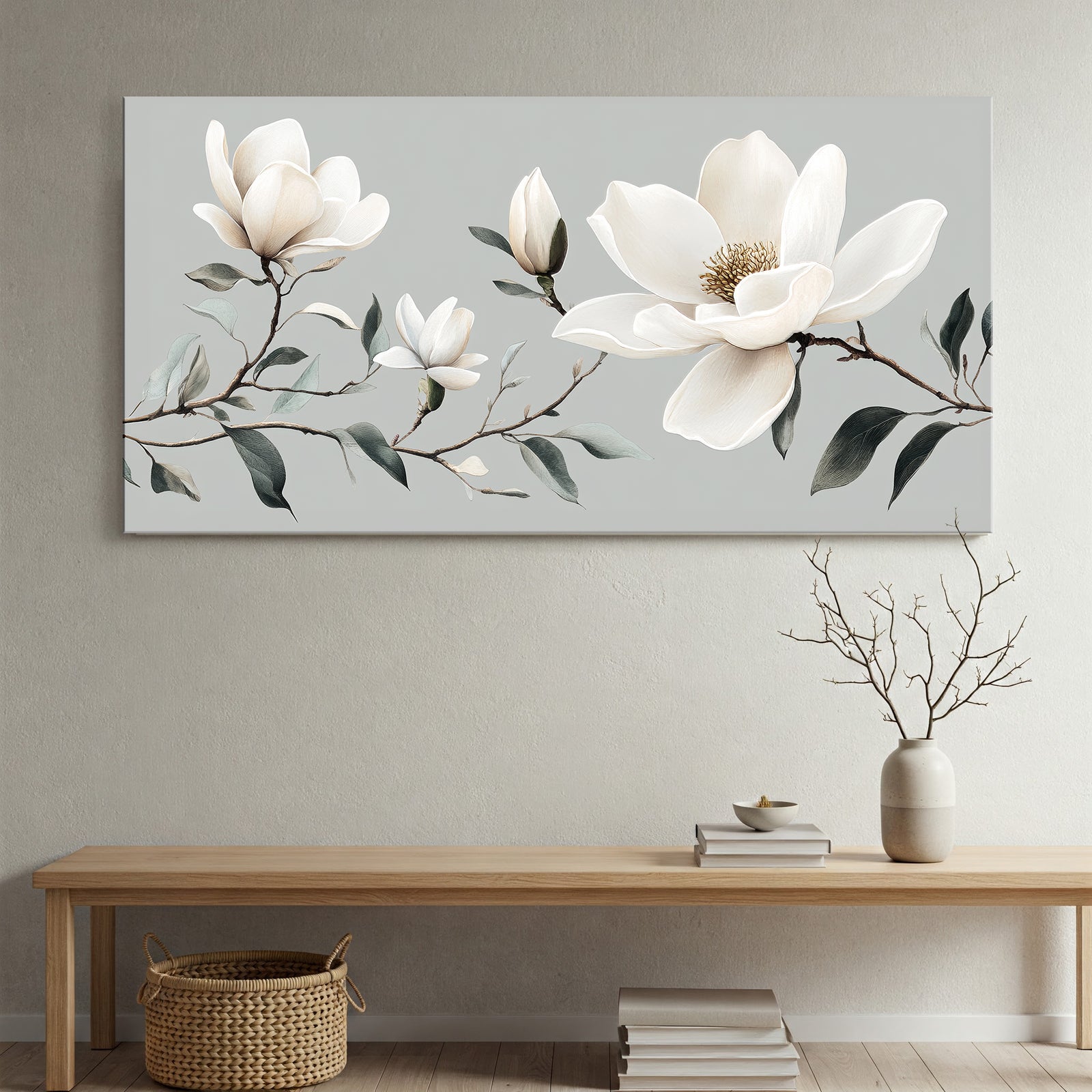 Magnolia Branch Modern Wall Artwork