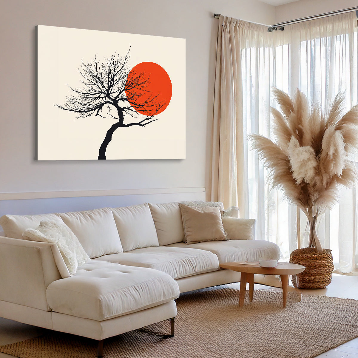 Sunset Serenity Vintage Abstract Landscape Art