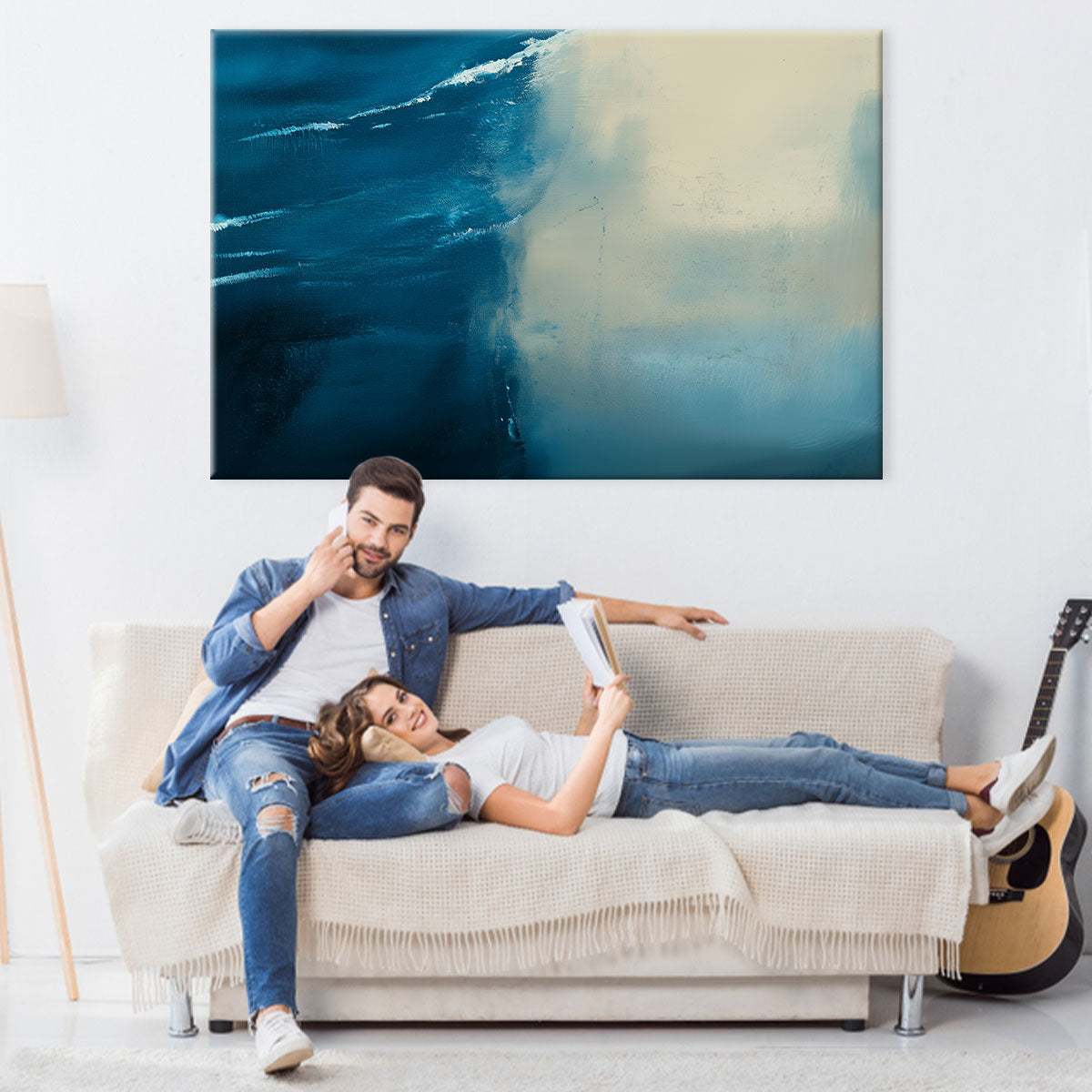 Ethereal Nature Artwork Blue Beach Wall Ar