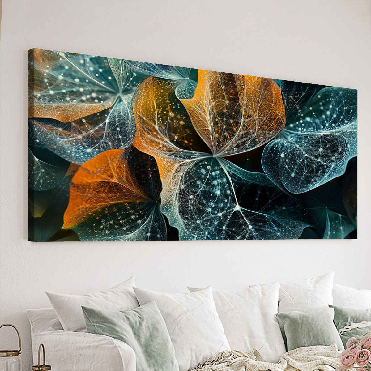 Luminous Leaves Landscape Abstract Canvas Wall Art for Living Room