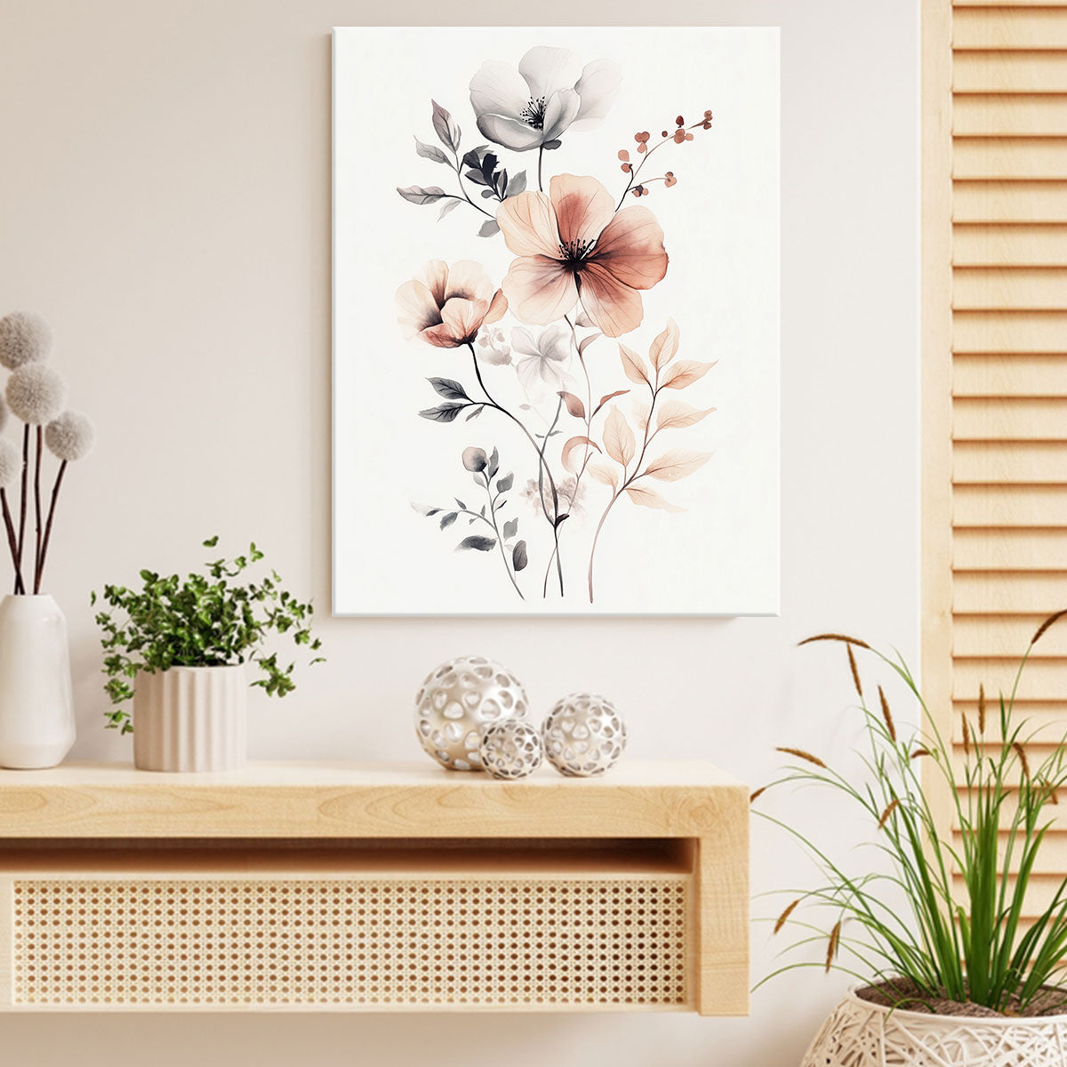 Botanical Watercolor - Minimalist Canvas Wall Art