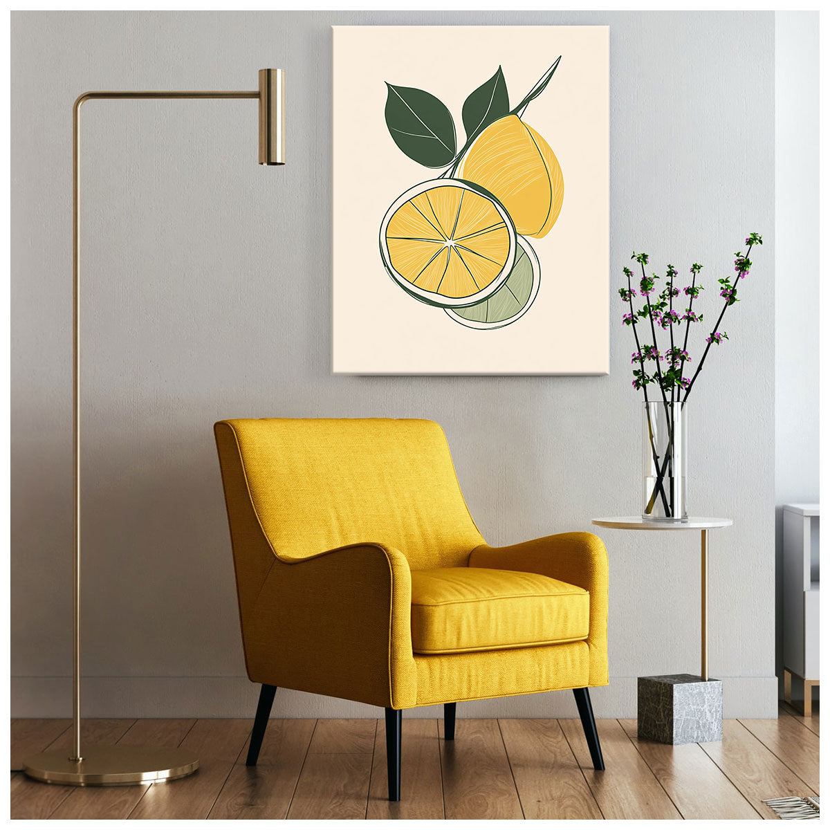 Lemon And Lime Harmony Abstract Wall Art