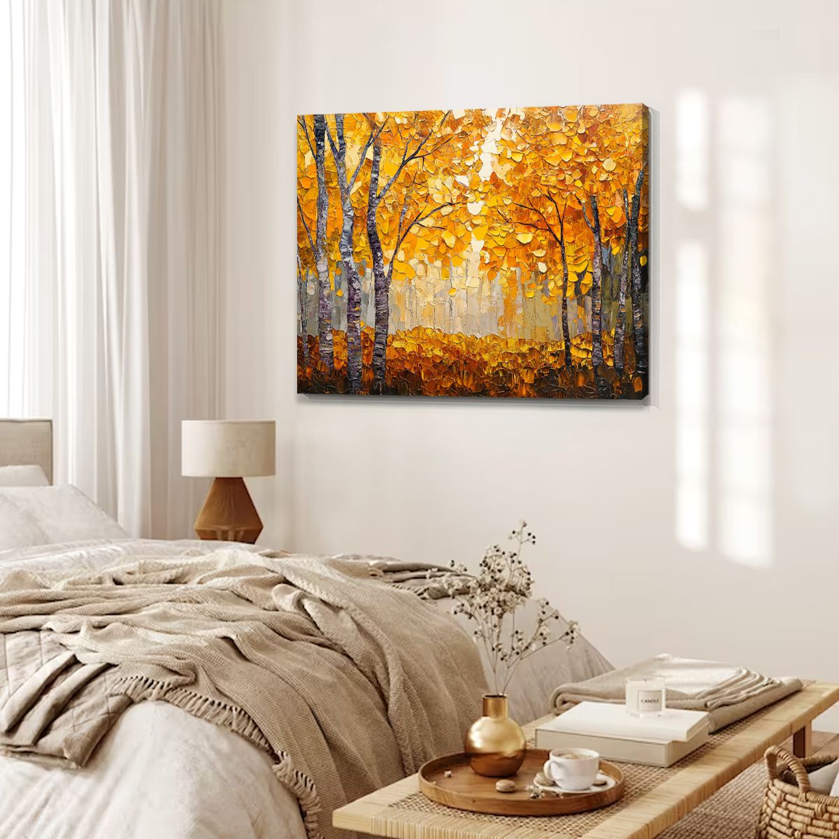 Autumn Landscape Abstract Canvas Wall Art for Living Room