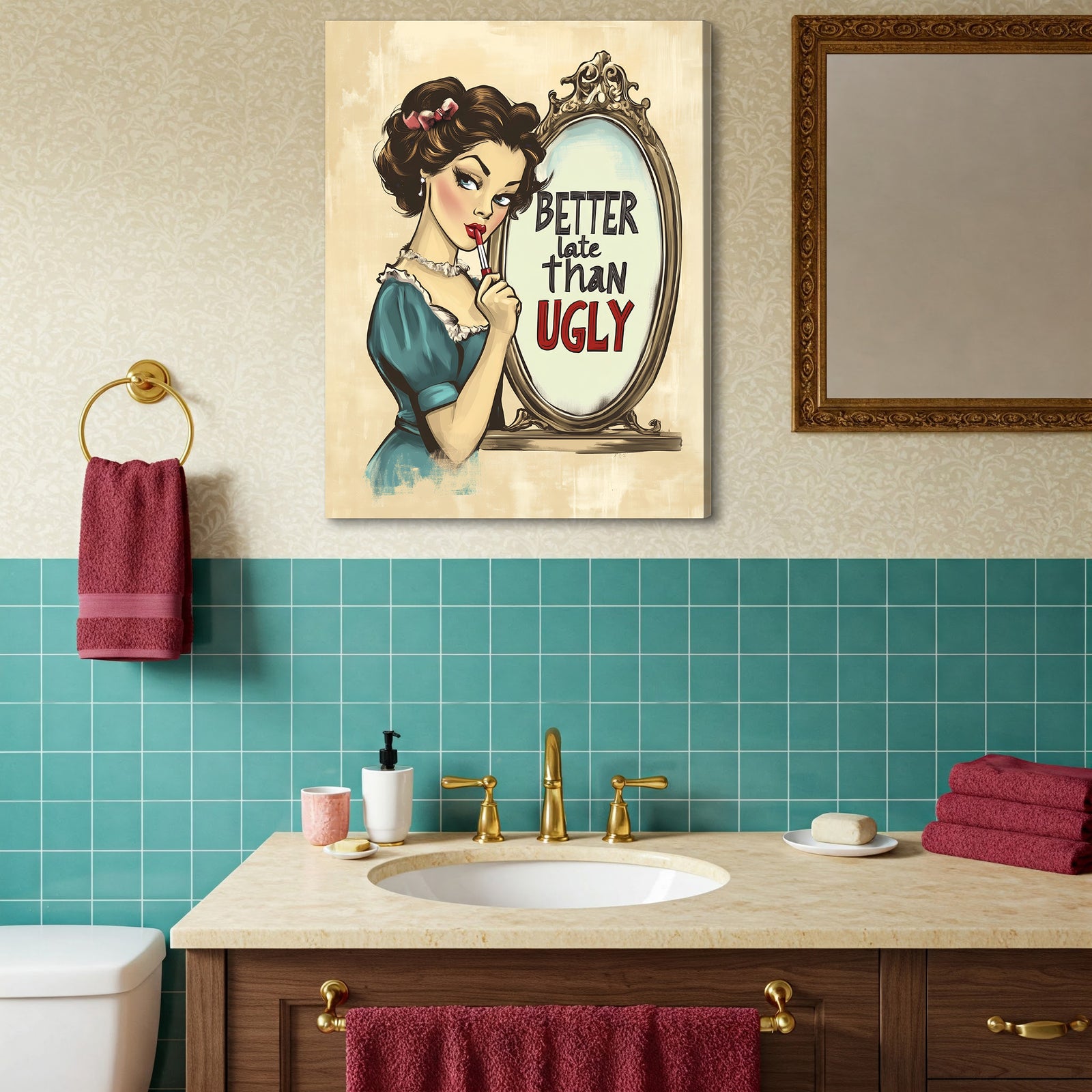 Vintage Woman - Retro Minimalist Canvas Wall Art