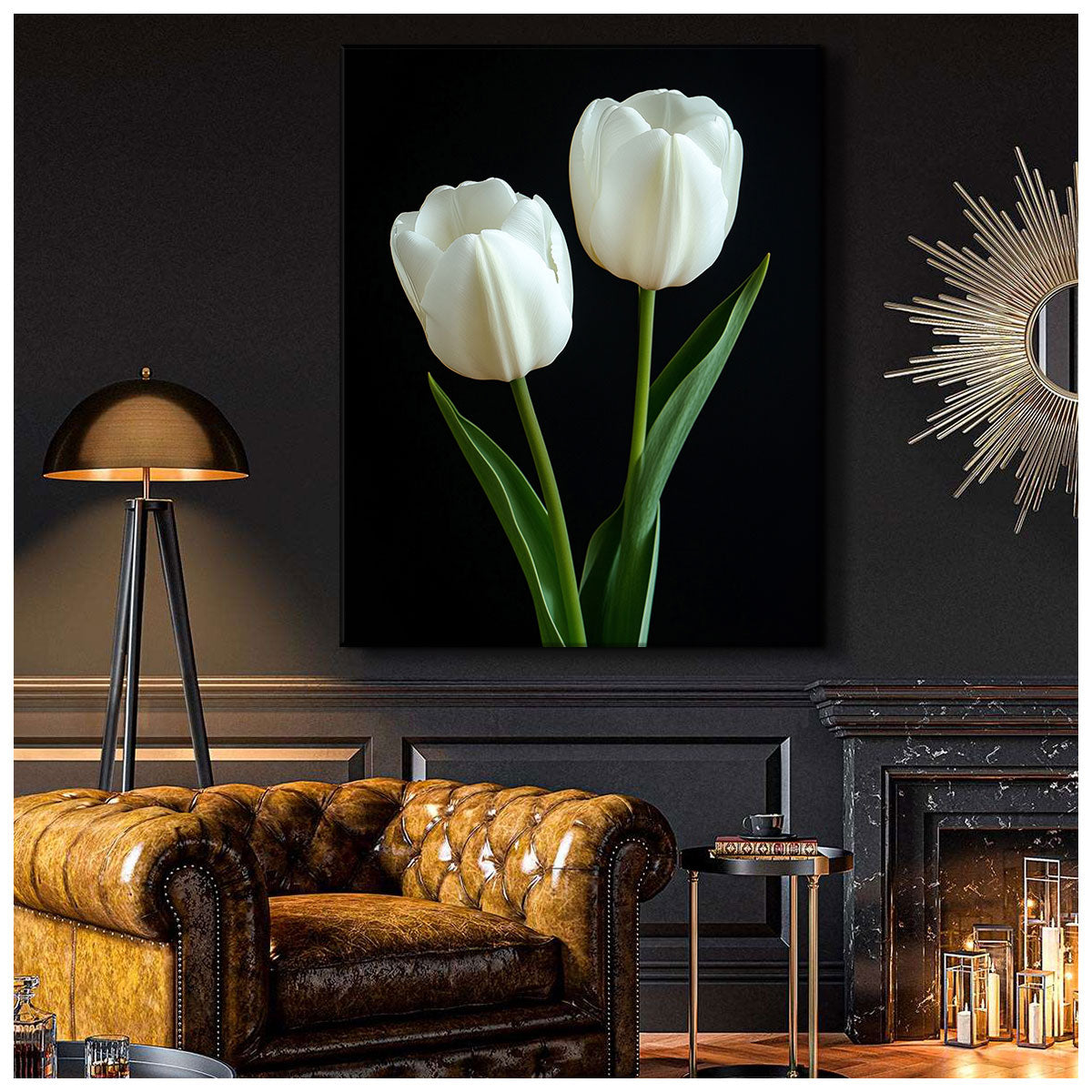Silent Duo ưPale Tulip Pair Flower Art