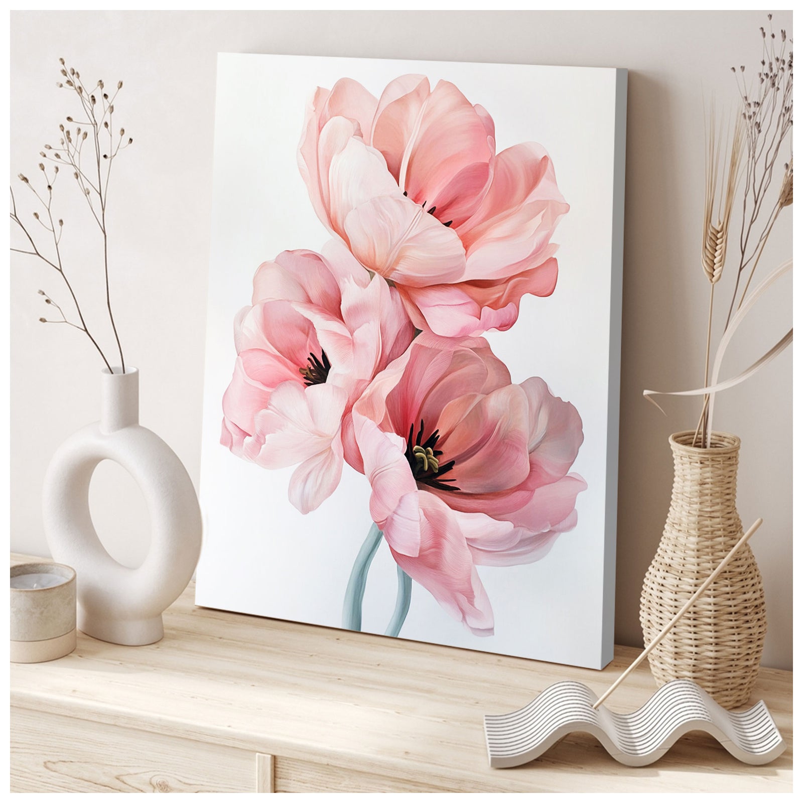 Pastel Tulip Minimalistic Flower Art