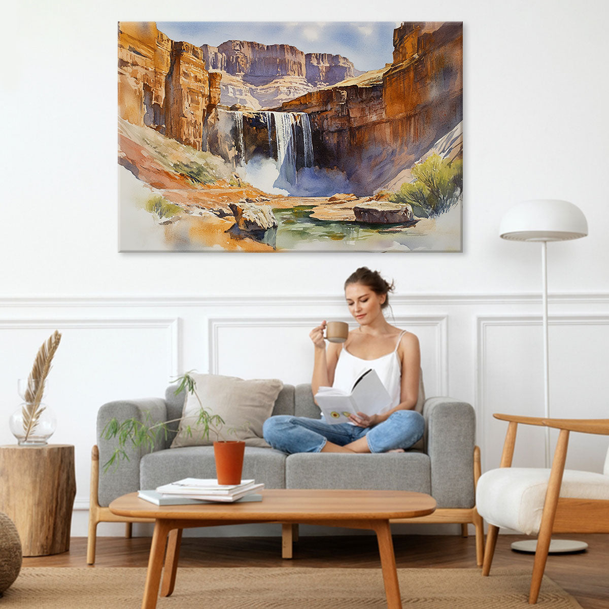 Grand Canyon Waterfall Arizona Art Canvas