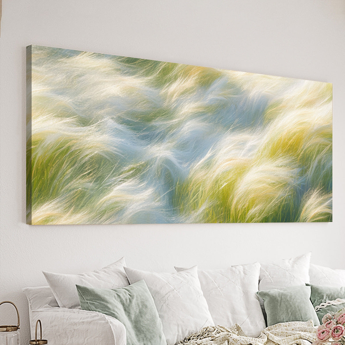 Whispers of Grass Impressionism Abstract Canvas Wall Art