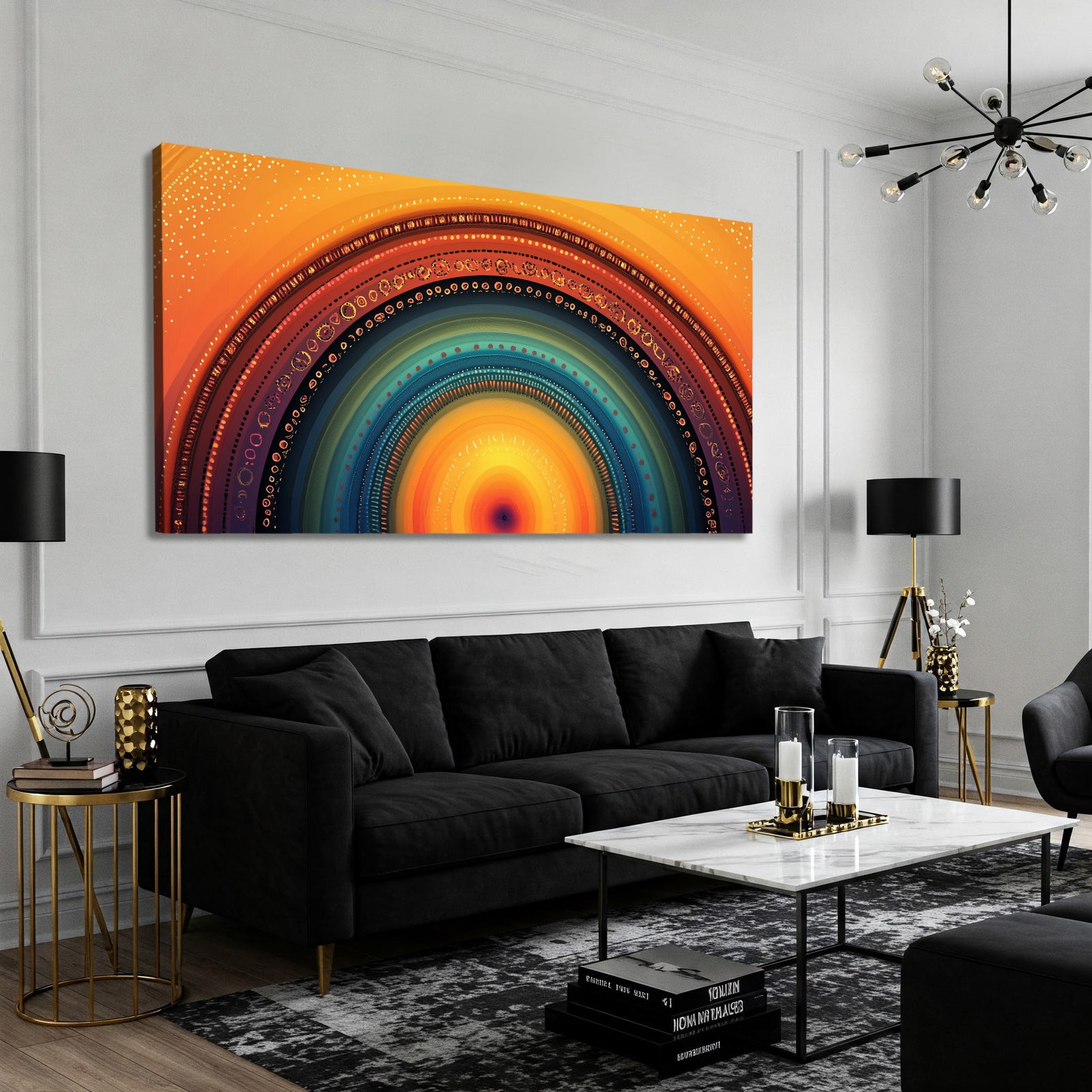 Rainbow Arch Abstract Boho Canvas Wall Art