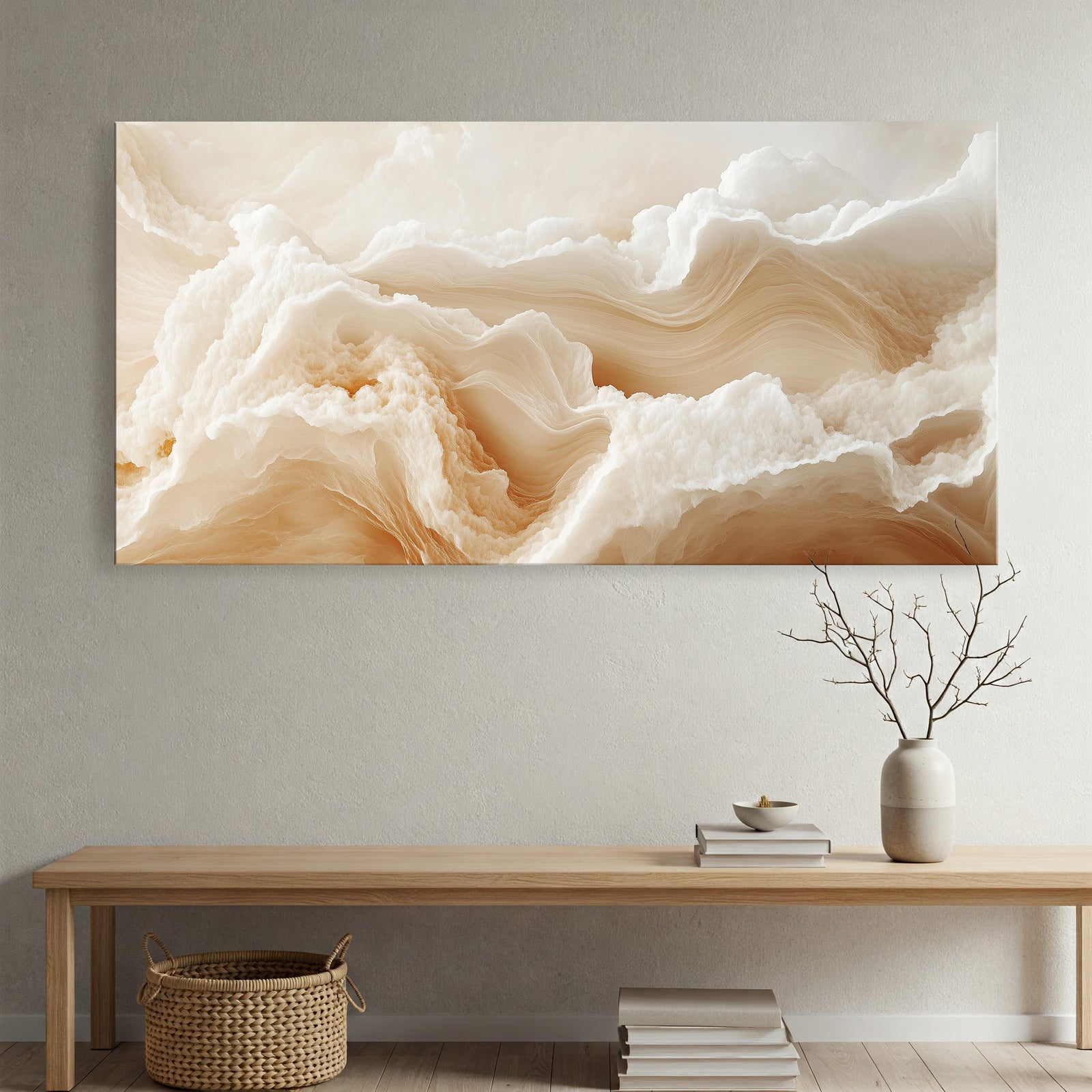 Abstract Waves Boho Wall Art - Sand Cloud Canvas Print