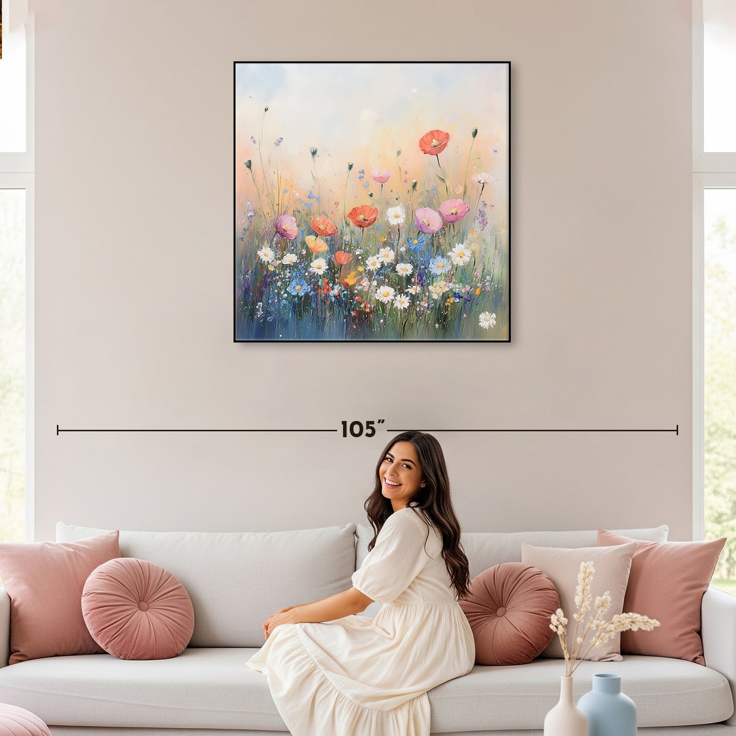 Romantic Wildflower Field Floral Wall Decor