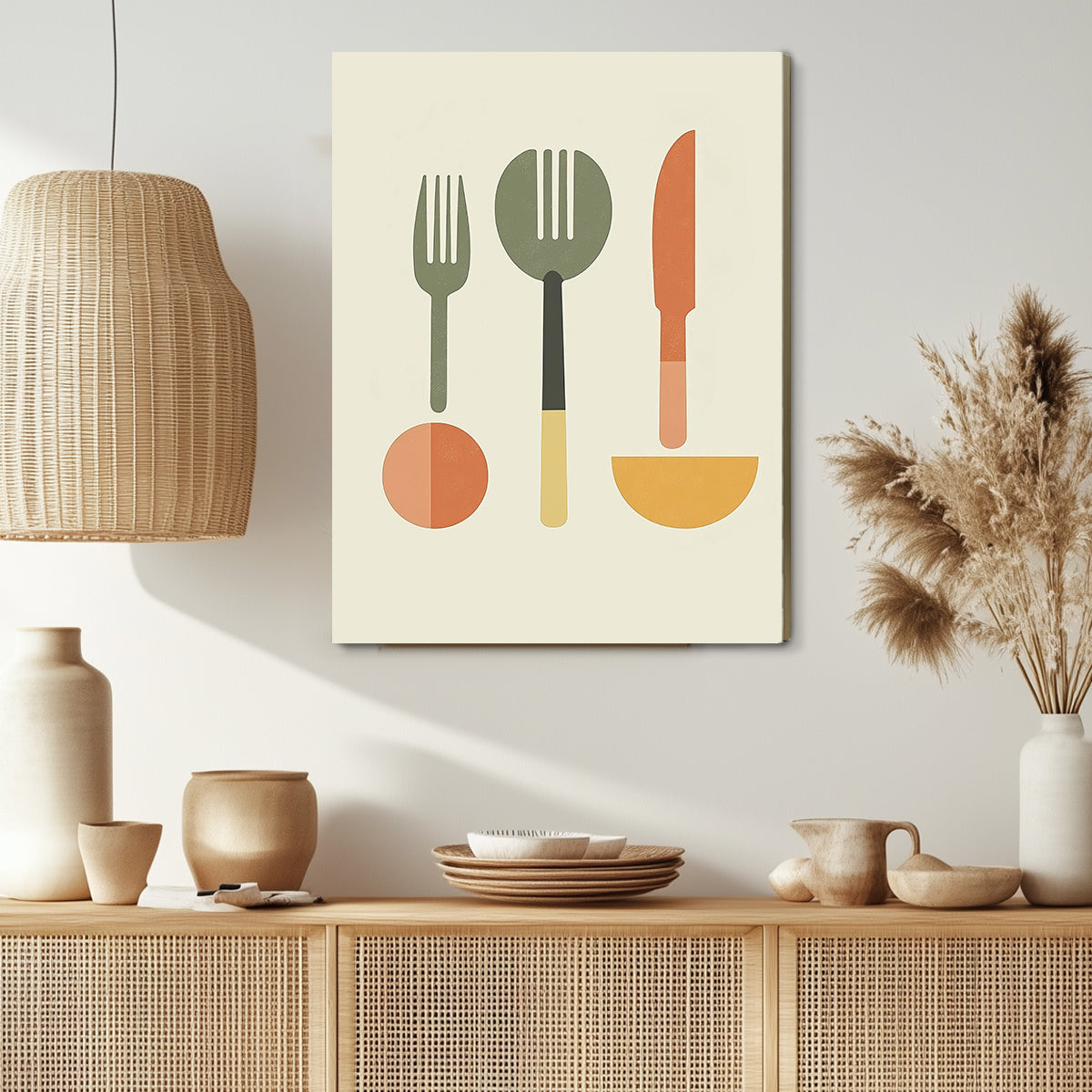 Minimalist Kitchen Essentials Canvas Wall Art
