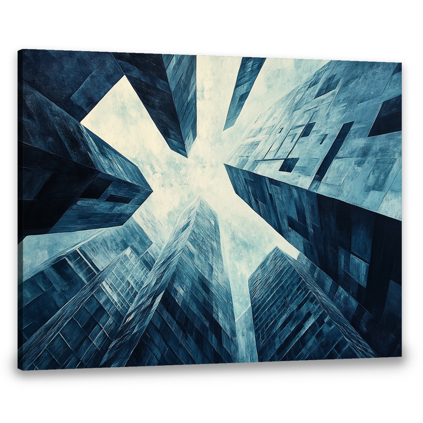 Skyward Ascent Modern Architecture Abstract Canvas Wall Art