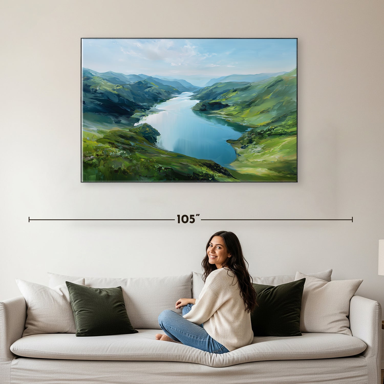 Modern Yellow and Gray Landscape Tree Artwork