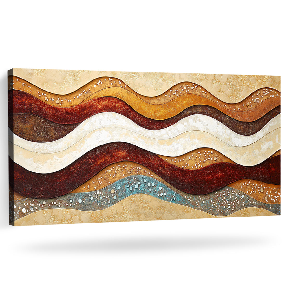 Rustic Wave Contemporary Abstract Canvas Wall Art for Living Room