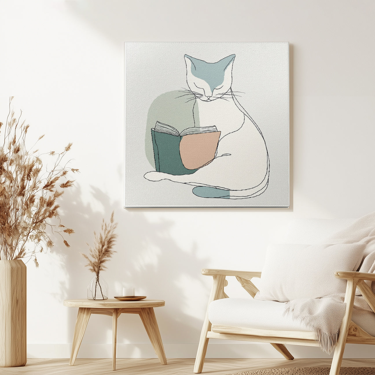 Open Book Minimalist Canvas Wall Art