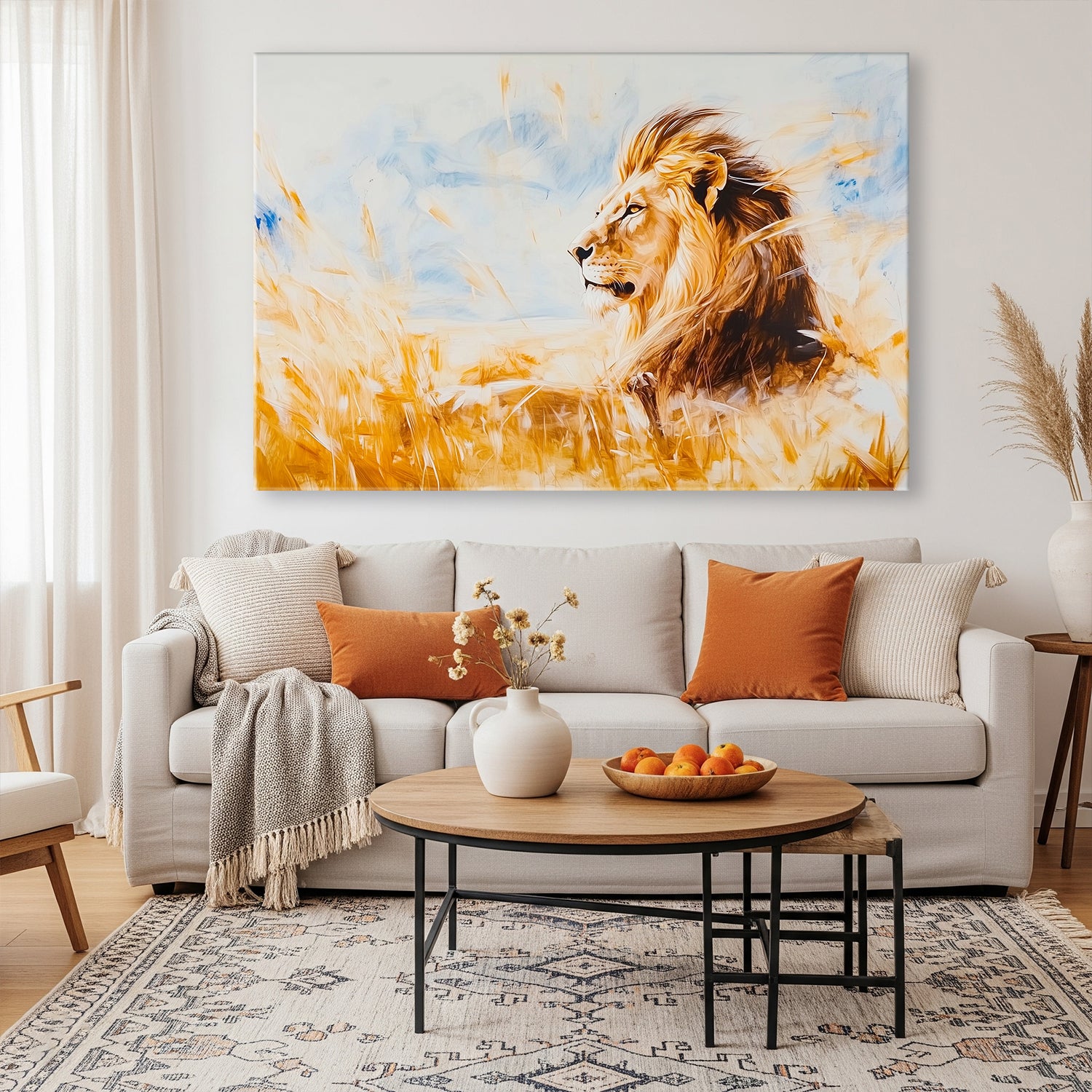 Majestic Lion Fine Art Oil Painting on Canvas