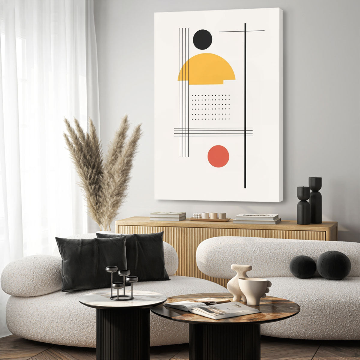 Bauhaus Inspired Geometric Art Canvas