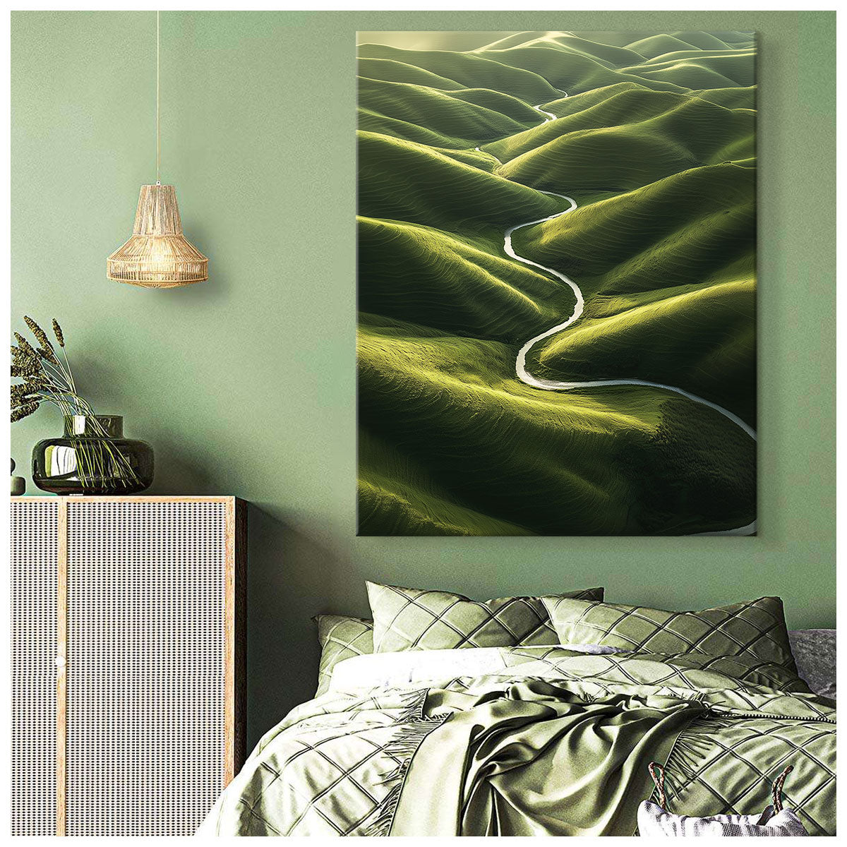 Green Hills Landscape Mountain Wall Art