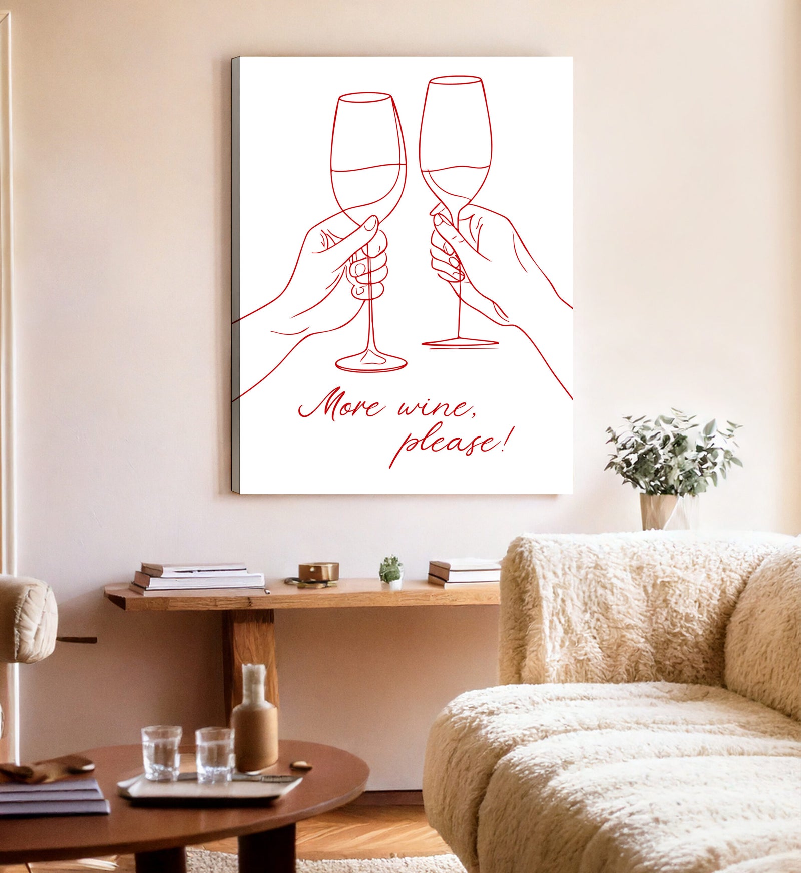 More Wine, Please Minimalist Wall Art