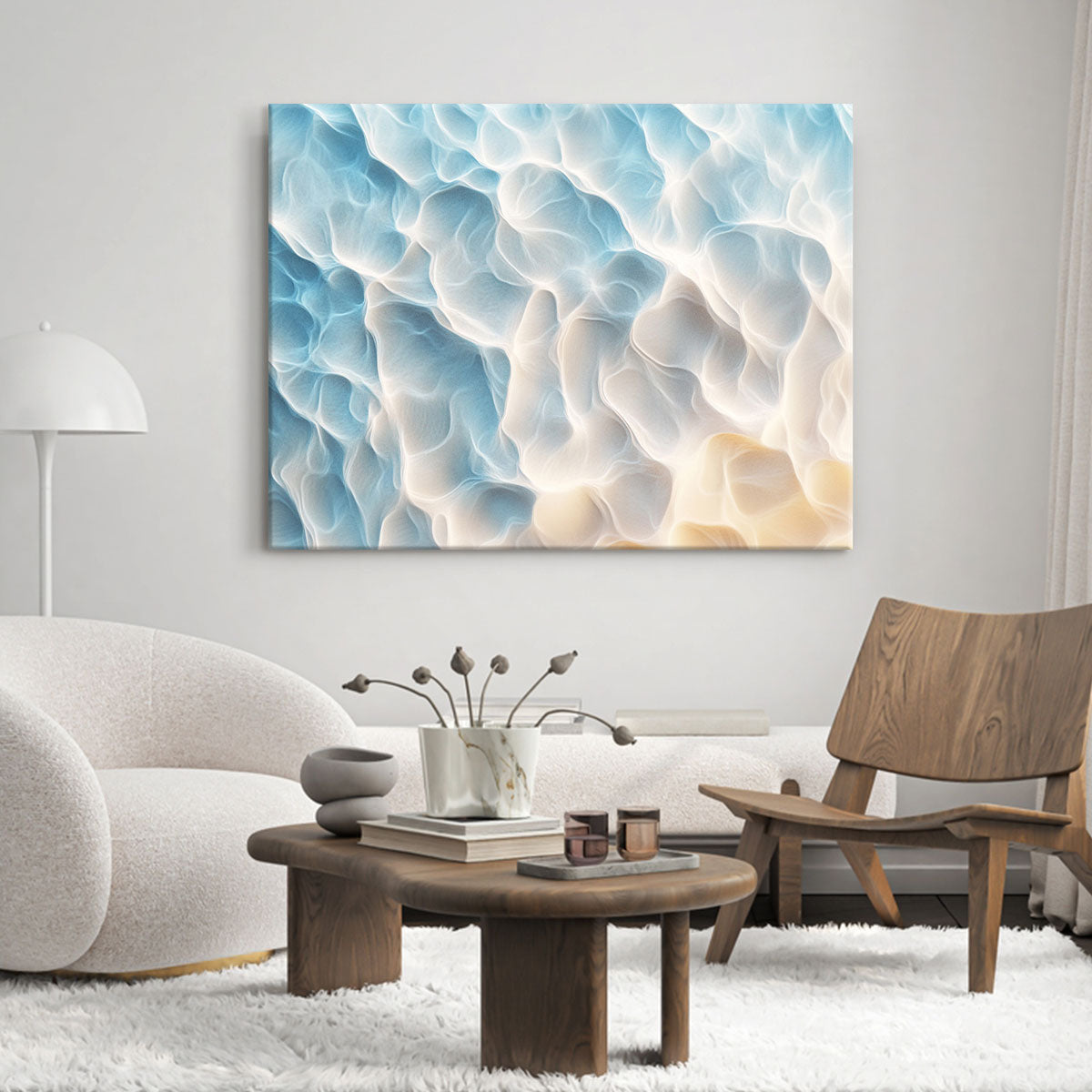 Ethereal Ocean Flow Blue Abstract Artwork