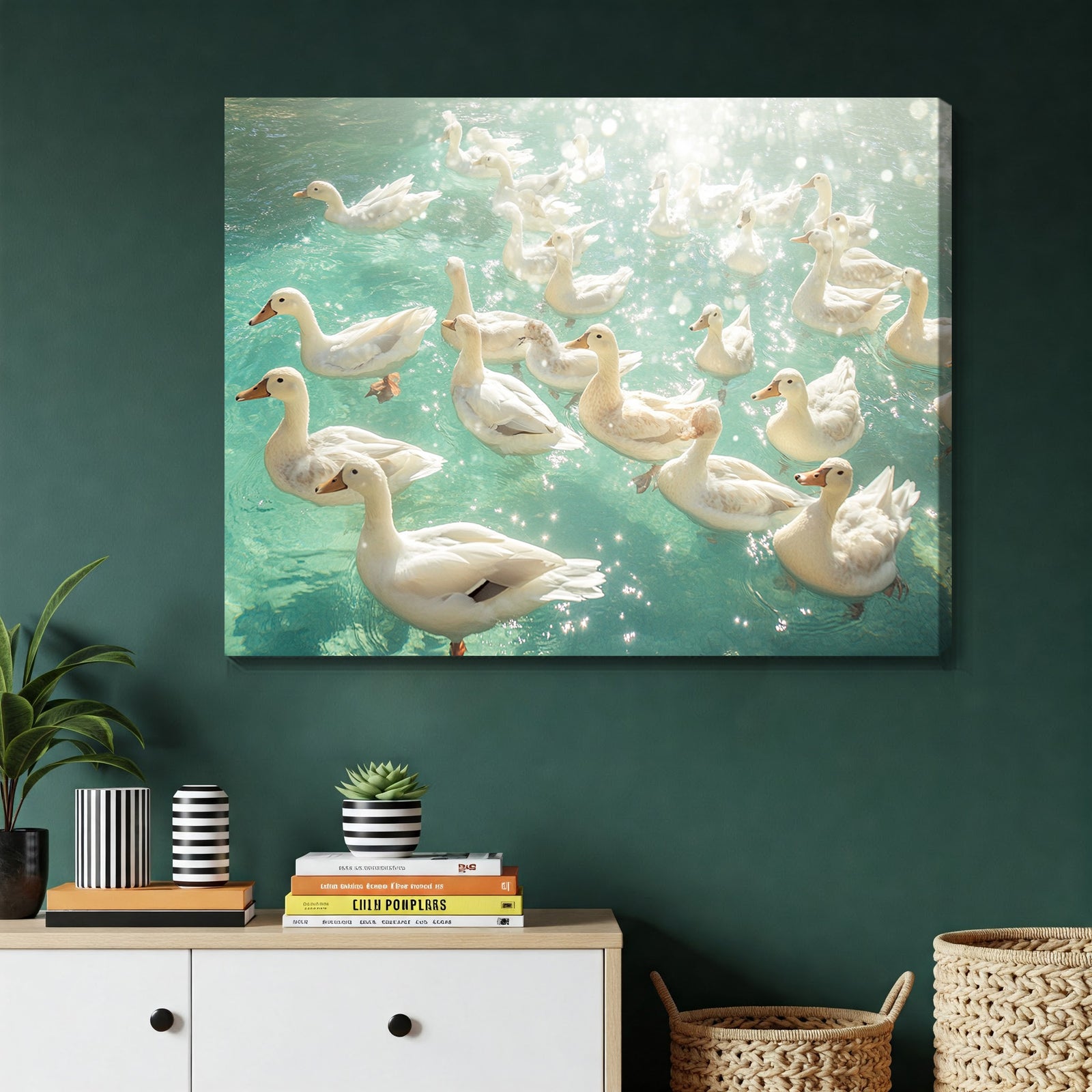 Ducks Swimming Modern Wall Artwork
