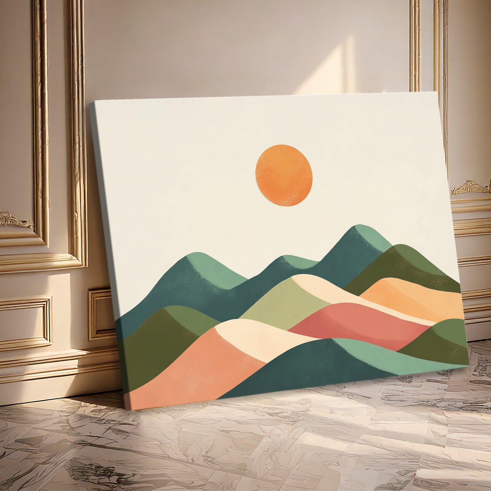 Colorful Mountain Range Abstract Wall Art