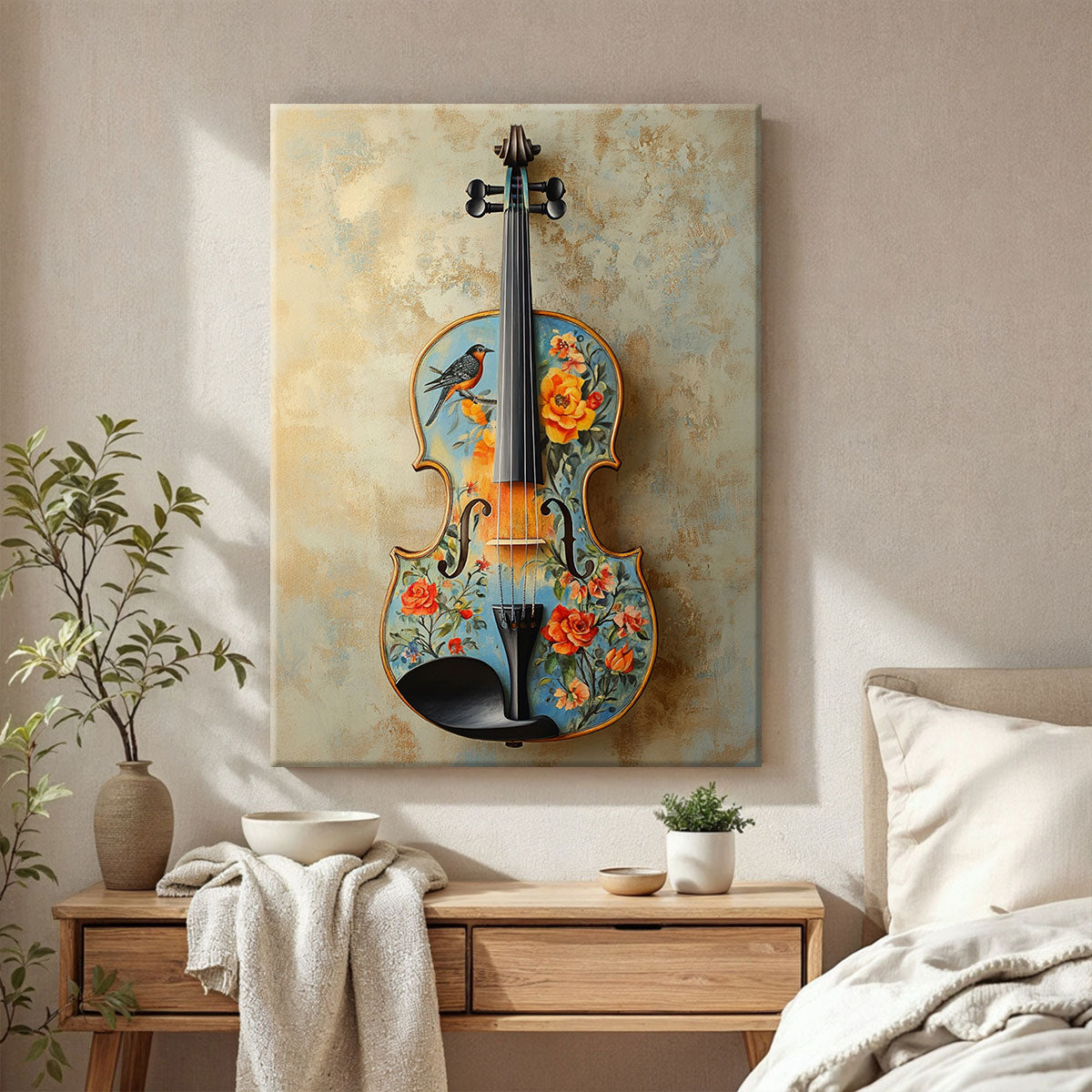 Songbird Violin Modern Wall Artwork
