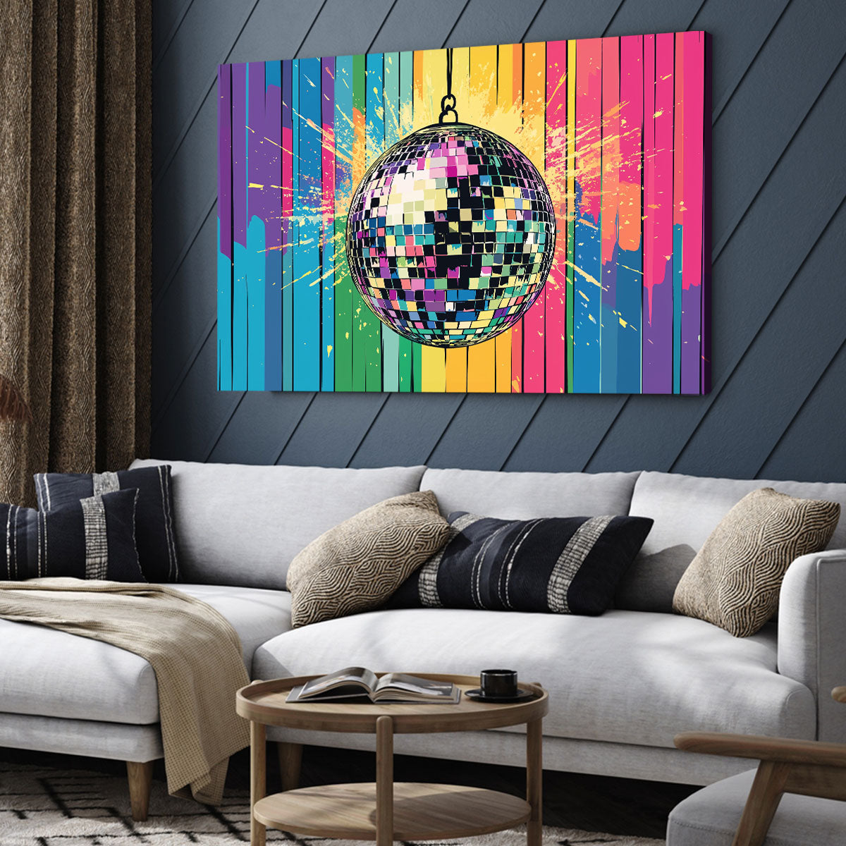 Pop Art Disco Ball Pưarty Sparkle Vintage Artwork