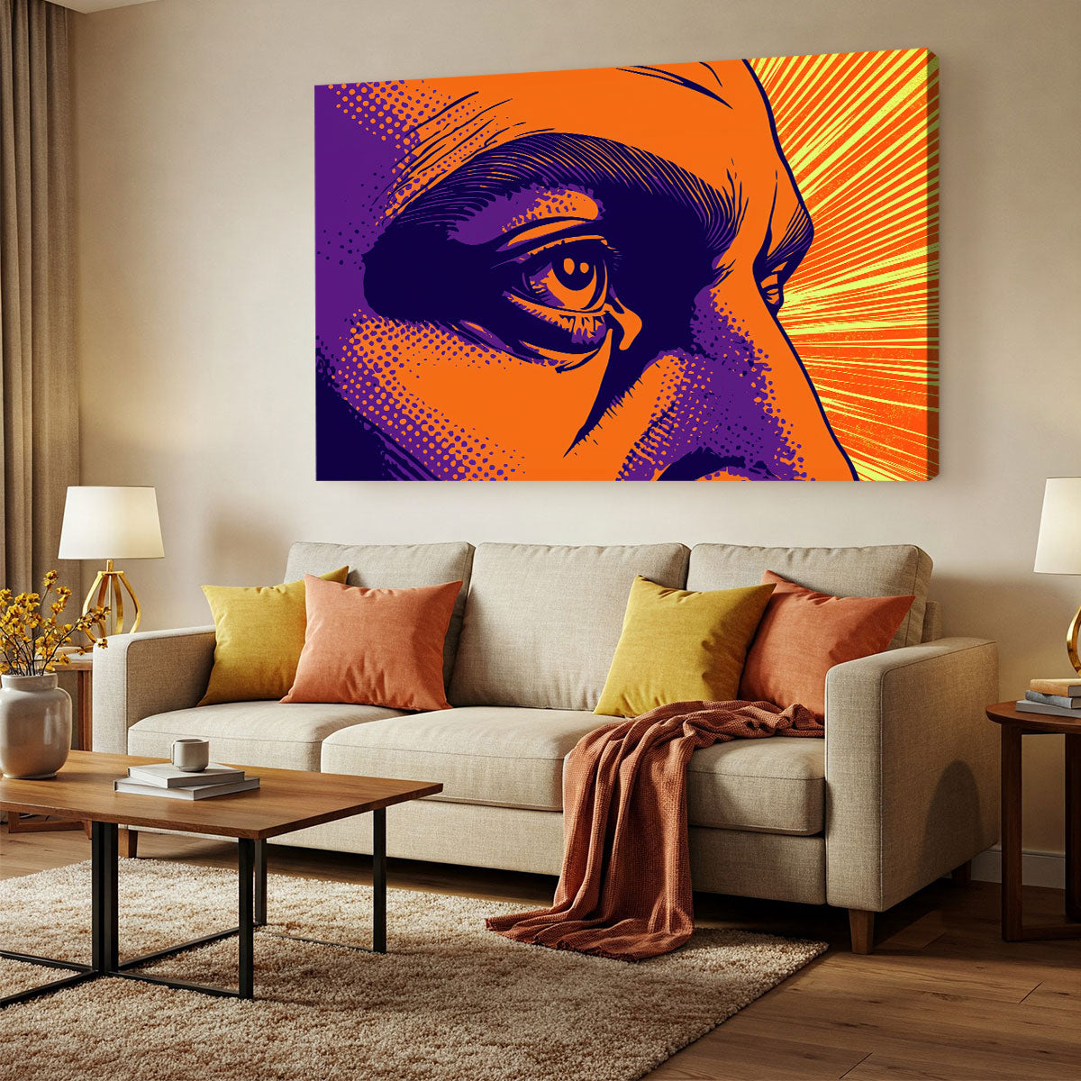Pop Art Eye Inner Fire Canvas Vintage Artwork