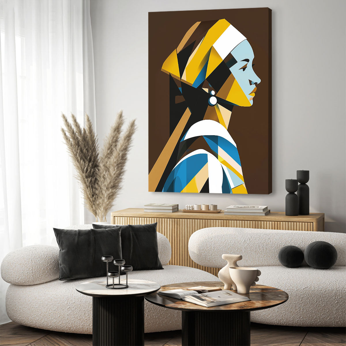 Geometric Art Beauty Abstract Woman Canvas