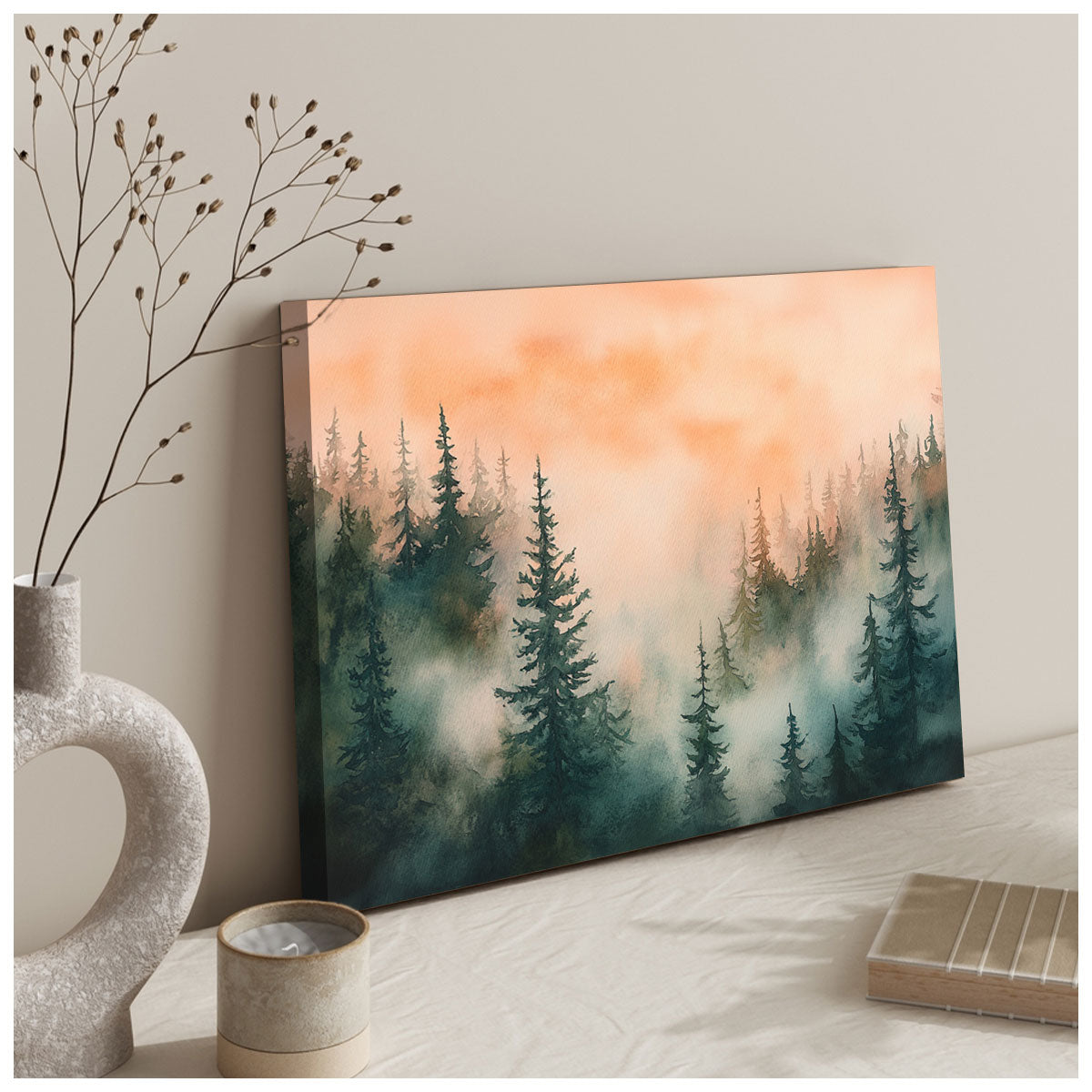 Forest Watercolor - Minimalist Canvas Wall Art